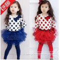 Children dress style suits girls spring 2015 spring new children's clothing children wear long-sleeved baby bottoming culottes t